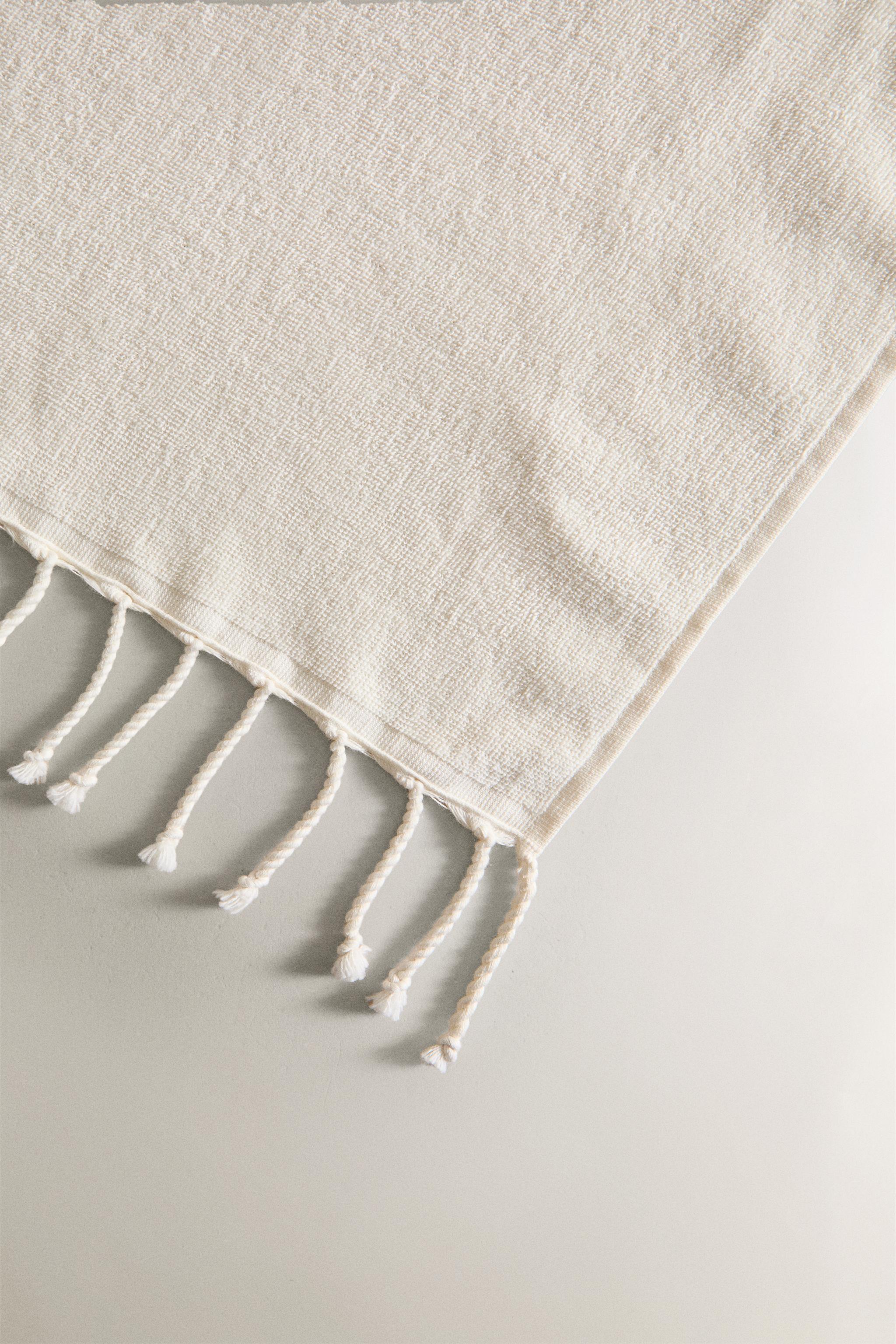 FRINGED COTTON BEACH TOWEL